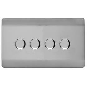 ART-4LDMBS  4 Gang 2 Way LED Dimmer Switch Brushed Steel